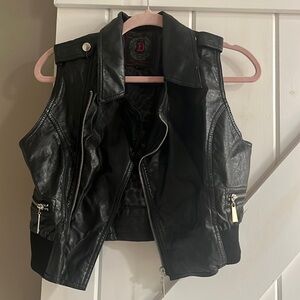 Dollhouse Outerwear Black Faux Leather Vest